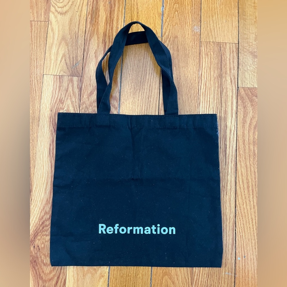 Reformation Black Canvas Tote